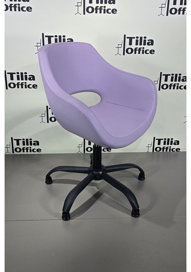 Monaco Çalışma Kesim Kuaför Koltuğu Yonca Sabit Siyah Ayak Lila