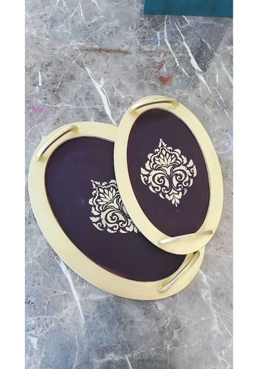 Na Neşeli Ahşap Oval Sunum Tepsi Takımı Ahşap Kulplu Servis Sunum Tepsisi Ham Ahşap Boyama Tepsi Boyama Ahşap Boyası Takımtepsi