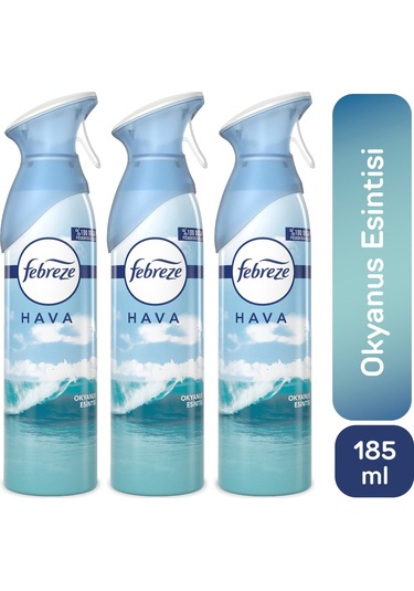Febreze Okyanus Esintisi Hava Ferahlatıcı Sprey Oda Kokusu 3 x 185 ML