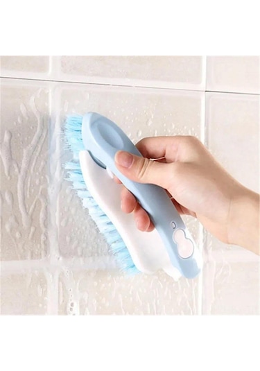 Kangvka Mavi 2-in-1 Ev Temizlik Fırçası: Plastik Yumuşak Tüylü Ayaklık Ve Çamaşır Fırçası, 16.5cm Boyutlu El Tutucu