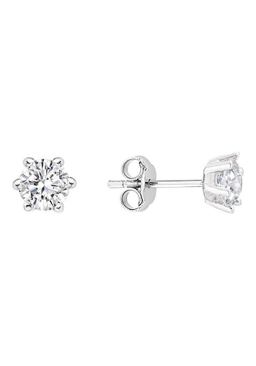 18 Ayar 0.14ct E-f Vs Altı Tırnak Tektaş Küpe Wpe3461