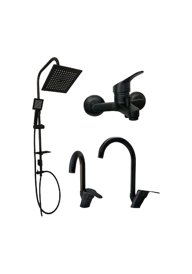 Armour Armatür Banyo Batarya Seti Siyah