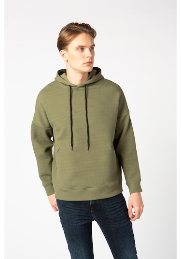 Vigoss Erkek Kapşonlu Sweatshırt 62170-00377 - Haki