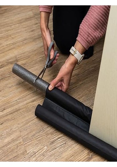 Siyah Yıkanabilir Kumaş Kapı Altı Rüzgar Toz Önleyici 5'li