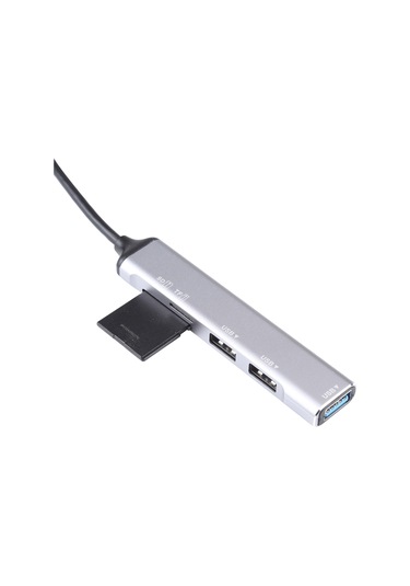 Sones 5'i 1 Arada Usb 3.0 - Sd / Tf Kart Yuvası + 3 Usb 3.0 Bağlantı Noktalı Çok İşlevli Yerleştirme İstasyonu Hub'ı Gümüş