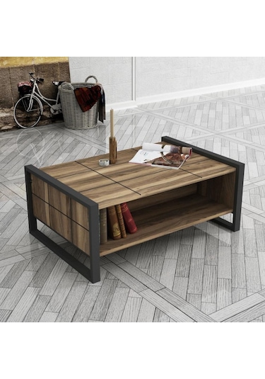 Dekorister Exclusive Lost Metal Orta Sehpa Ceviz