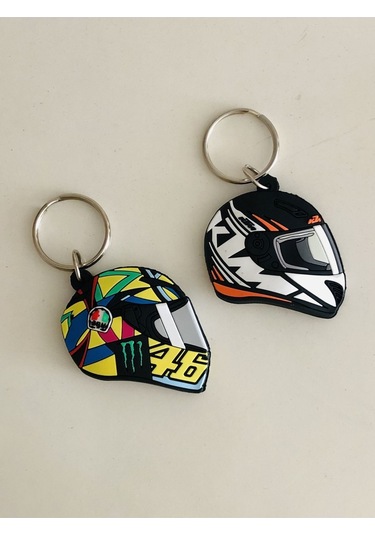 Yeşil Kask Motosiklet Kask Anahtarlık Ktm Motorcu Anahtarlık Açık Gri