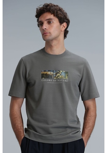 Lufian Bıanca Modern Grafik T- Shirt Nane Yeşili 001