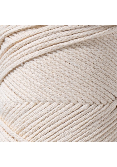 Kürkçü Han Makrome Premium Örgü İpi Ekru 3 MM 200 G 130 M