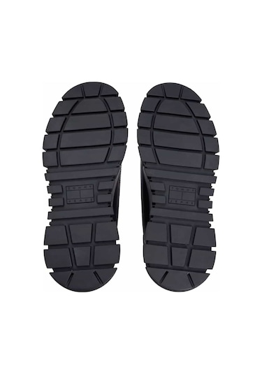 Kadın Leopar Detaylı Platform Tabanlı Bilekli Sneaker - Siyah Triple Black