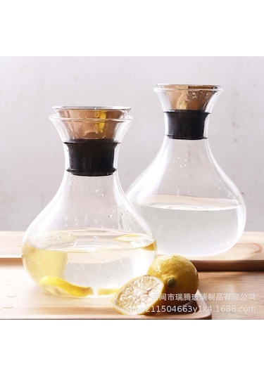 Hangfox 1500ml Yüksek Bor Silika Cam Soğuk/sıcak Su Kavanozu, Paslanmaz Çelik Kapaklı, Günlük Kullanım İçin Elverişli Ev Aletleri, Meyve Suyu Ve İçecek Depolama Kabı Çok Renkli