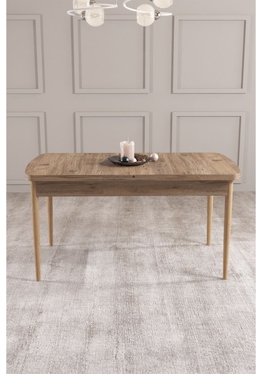 Lars Atlantik 80x132 Açılabilir Mdf Masa Yemek Odası Takımı,mutfak Takımı 4 Adet Sandalye Cappucino