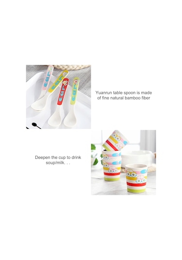 Sones Çocuklar İçin Bambu Elyaf Karikatür Yemek Tabağı Pembe