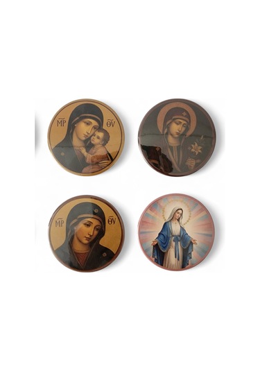 Meryem Ana Magnet 2.set - 4'lü Meryem Ana Magnet Karışık Renkli