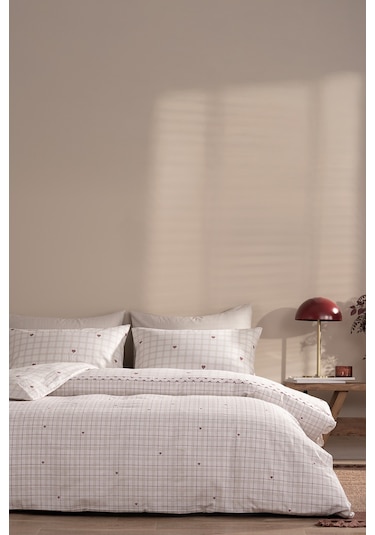 Puffy Eftelya Tek Kişilik Polycotton Nevresim Seti - Bej Bej