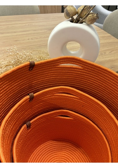 Rover Çok Amaçlı Düzenleyici Sepet, Saksılık, Organizer 3'lü Set Turuncu