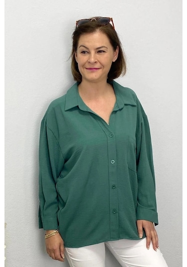 Mia Butik Kadın Mint Yeşili Ayrobin Gömlek Mint Yeşili