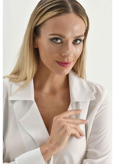 Minamis Silver 925 Ayar Gümüş O Harfi Kadın Köprücük Kolye-2307