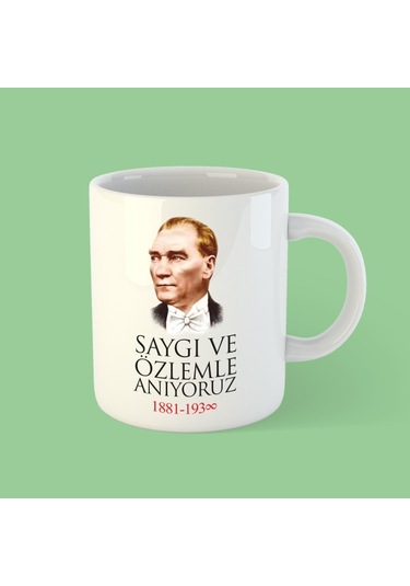 10 Kasım Atatürk Beyaz Bardak Kupa