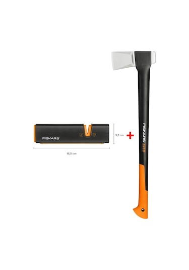 Fiskars Yarma Baltası Xl X25 + Balta Ve Bıçak Bileyici