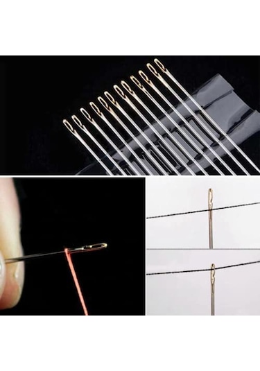 Yaşlılar İçin Kendiliğinden Geçirilen İğneler,iplik Geçirmeli Dikiş İğneleri B