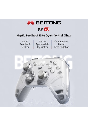 BEITONG KP70 Kapasitif Sertlik Ayarlanabilr Joystick Adaptive Trigger Kablosuz Gamepad ( PC Uyumlu )