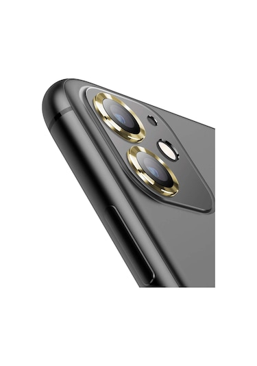 Buff Apple Uyumlu iPhone 11 / 12 / 12 Mini Kamera Metal Lens Koruyucu Gold