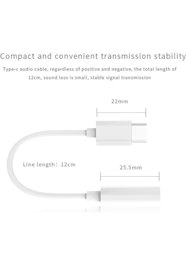 Type C To 3.5mm Kulaklık Ses Çevirici Dönüştürücü Aux