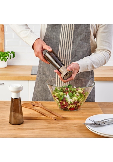 2 Adet Baharat Öğütücü, MeridyenDukkan Cam-Kahverengi Amber Renk 19 cm, 2 Parça Baharat Değirmeni Modern