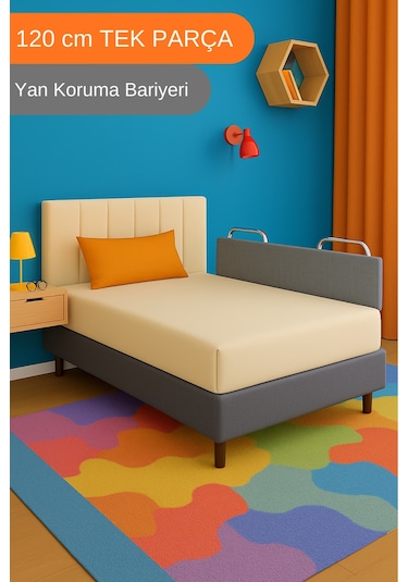 Miralay Yeni Nesil Yatak Bariyeri 120 CM Gri