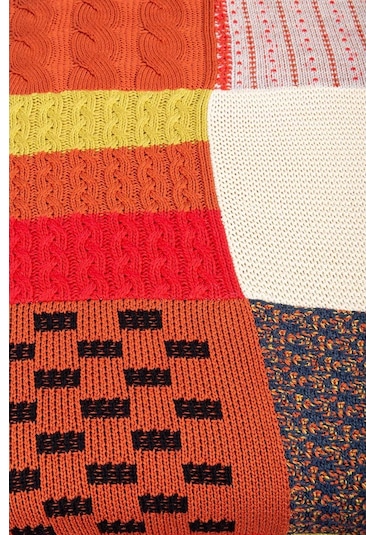 Peraluna Çift Kişilik Patch Özel Tasarım Battaniye 170X250 Cm-170X250 Cm Karışık