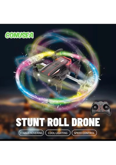 Katlanabilir Mini Bk2 Drone Optik Akışlı Led Işıklı Tek Tuş Kalkış Katlanabilir Tasarım Rc Uzaktan Kumandalı Drone - Siyah