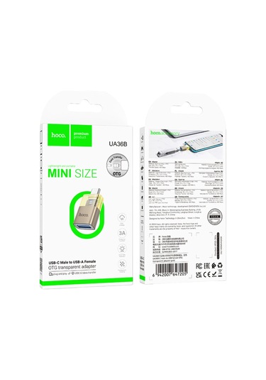 Hoco. Ua36b Tak Çalıştır Type-c To Usb 3.0 Dönüştürücü - Siyah