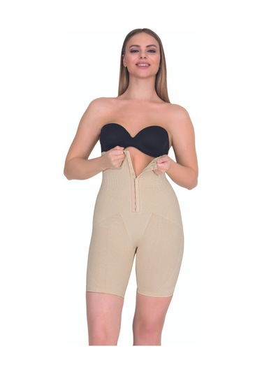 Kadın Agraflı Yüksek Bel Uzun Paça Şekillendirici Korse 1 Beden Incelme Garantili Karışık