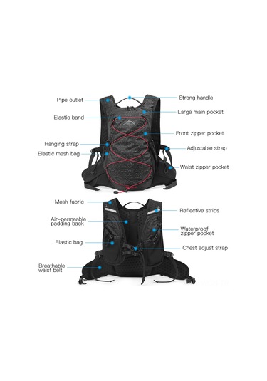 Neevoyu Hidrolik Sistemli 15l Nefes Alabilir Bisiklet Sırt Çantası - Koşu, Kamp Ve Yürüyüş İçin Beyaz