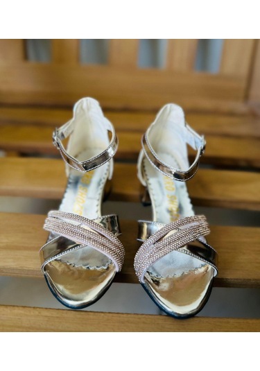 Gala Önü Çapraz Çocuk Topuklu Ayk Gold