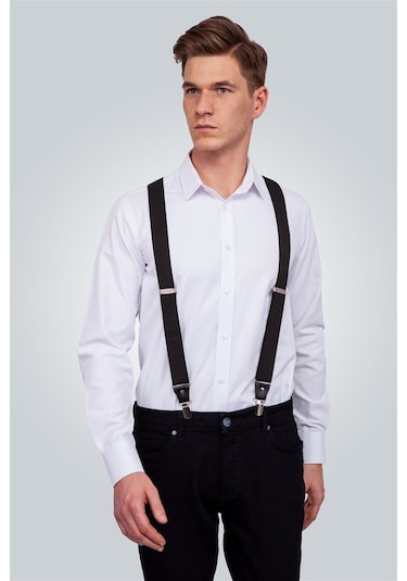 Tudors Siyah Erkek Pantolon Askısı-Siyah