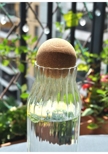 Top Mantar Kapaklı Cam Su Şişesi Sürahi Karaf 1080 Ml- 1 Adet