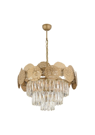 Kamelya Eskitme Kristalli Taşlı Modern Tasarım Kristal Salon Avize