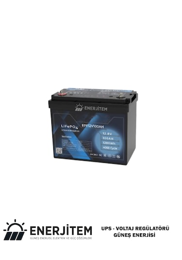 Enerjitem 12.8v 100ah Lifepo4 Batarya, 1280 Wh, Abs