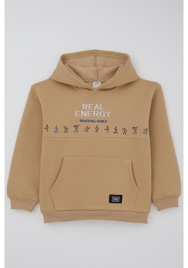 Jabber Erkek Çocuk Sweatshirt Enerji Modu 5-14 Yaş, Bej Bej