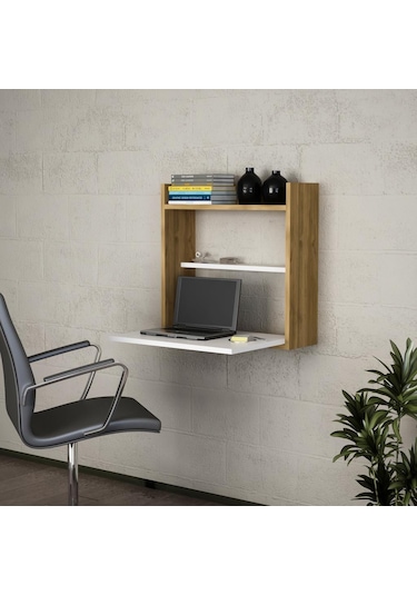 Dekorister Laptop Çalışma Masası Beyaz-Ceviz