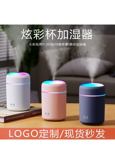 Moveevo Oto Hava Nemlendirici Aromaterapi İçin Küçük Boylu Usb Şarjlı 220ml Nano Buhar Atomizasyonu Renkli Işık Özelliği Gri