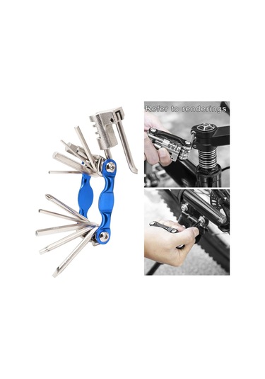 Suntek Taşınabilir Çok İşlevli Bisiklet Tamir Aleti Seti 11 Mavi