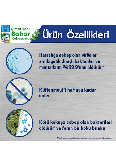 Lysol Dezenfektan Sprey Bahar Ferahlığı 2 x 400 ML