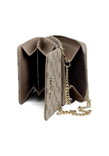 Armine Kadın Çanta, Zincir Askılı Abiye Omuz Çantası 266 Vizon Noktalı Vizon