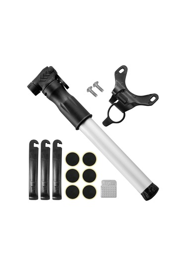 Yaozixa Bisiklet Tamir Seti: Sahoo Mini Portable Hava Pompa + 6 Şeritsi Tamir Yama + Metal Tırpan + 3 Plastik Tyre Lever - Presta/schrader Uyumlu, Hafif Ve Taşınabilir Çok Renkli