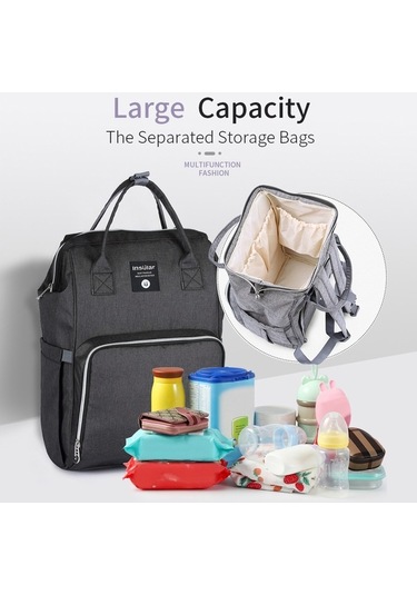 Novahub Moveevo Su Geçirmez Polyester Bebek Bezi Çantası - Kıyafetler Koruması Siyah