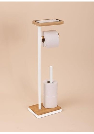 The Mia Bambu Tepsili Tuvalet Kağıdı Standı Beyaz Glv0757 Beyaz