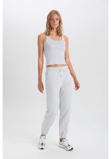 DeFacto Kalın Jogger Eşofman Altı Beli Paçası Lastikli Bağcıklı Basic Düz Cepli W1505AZ24WNGR210 DeFacto Kalın Jogger Eşofman Altı Beli Paçası Lastikli Bağcıklı Basic Düz Cepli W1505AZ24WNGR210